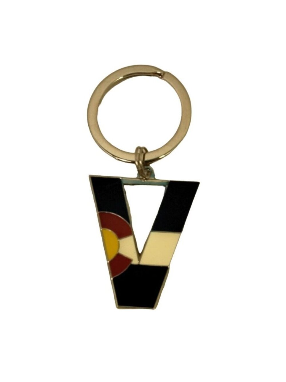 Colorado State Flag Initial V Key Ring Souvenir Vee